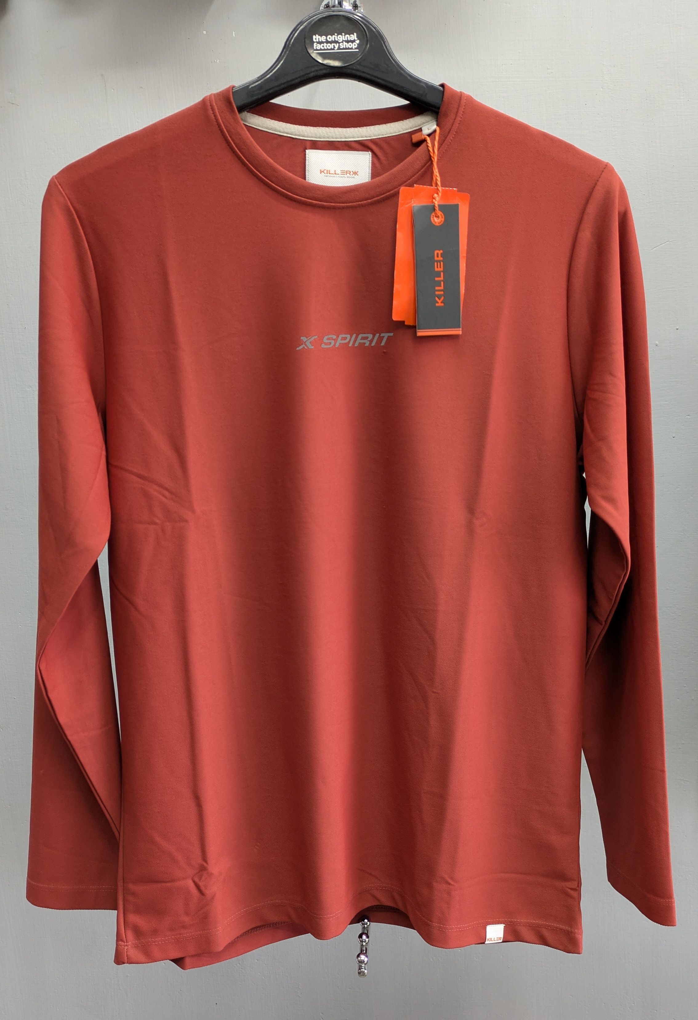 Printed tees full sleeve burnt orange