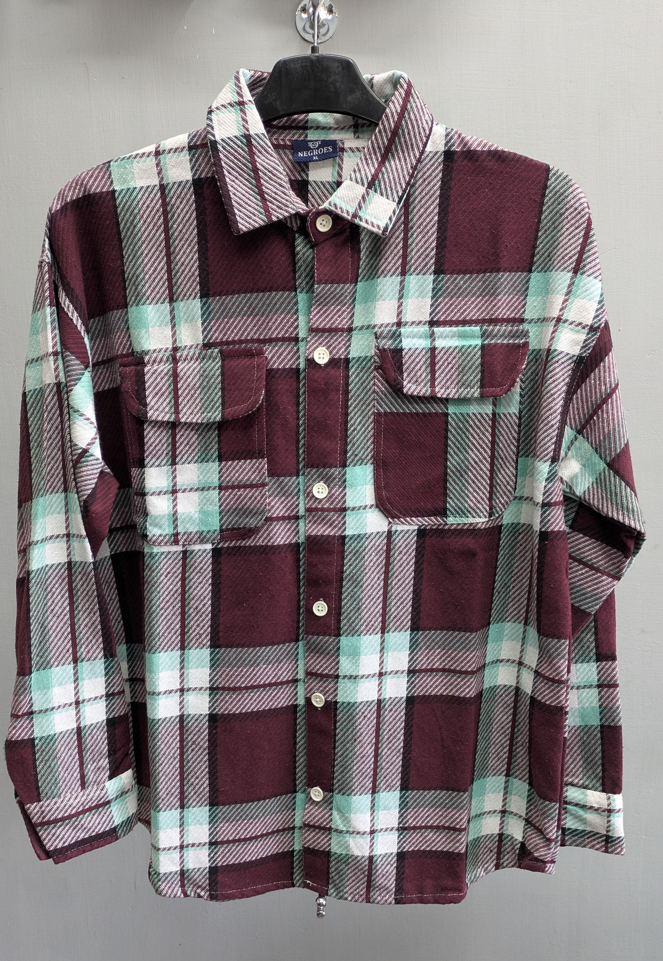 Over shirt (burgundy,mint green)