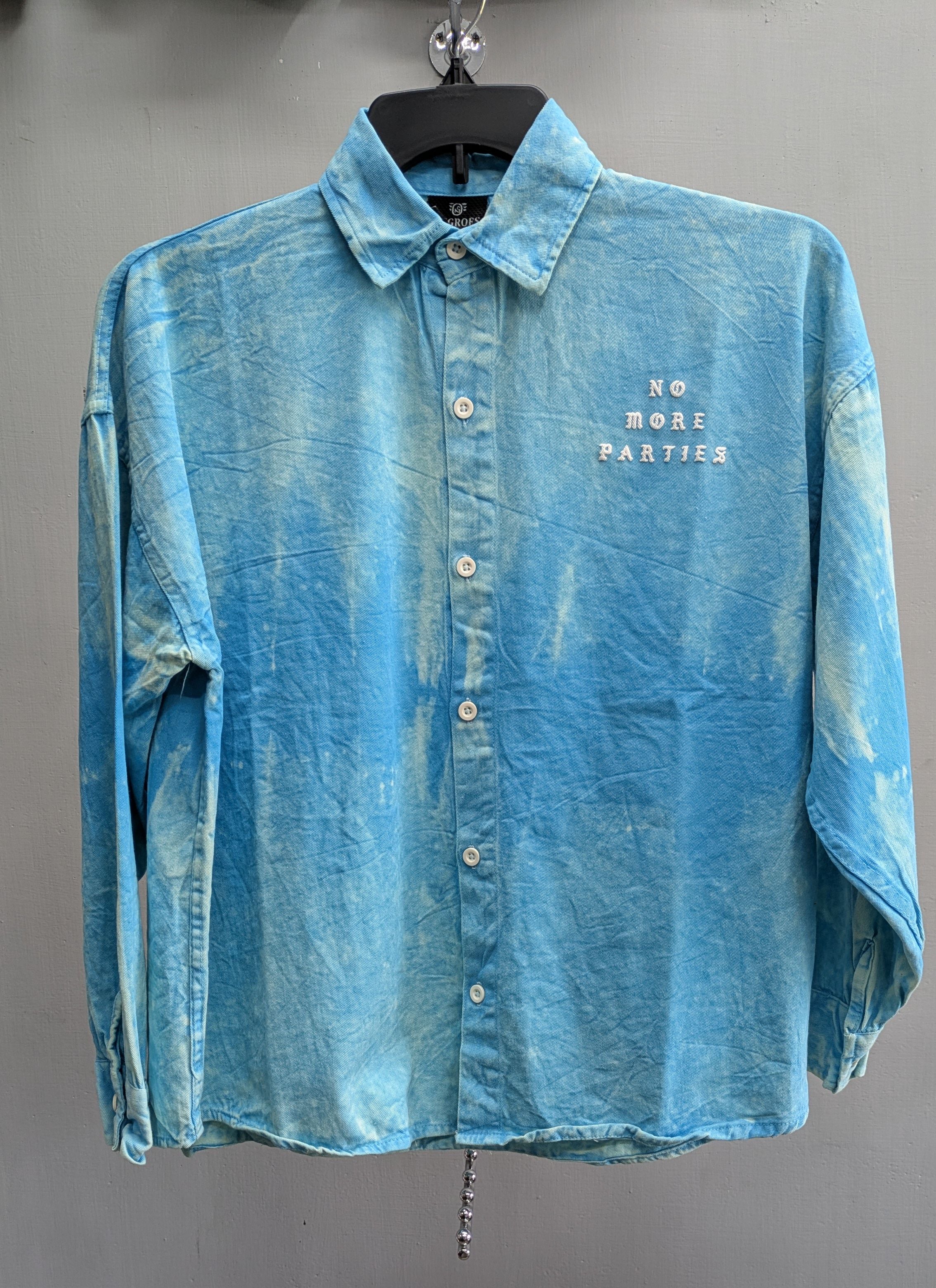 Baggy fit acid wash faded indigo