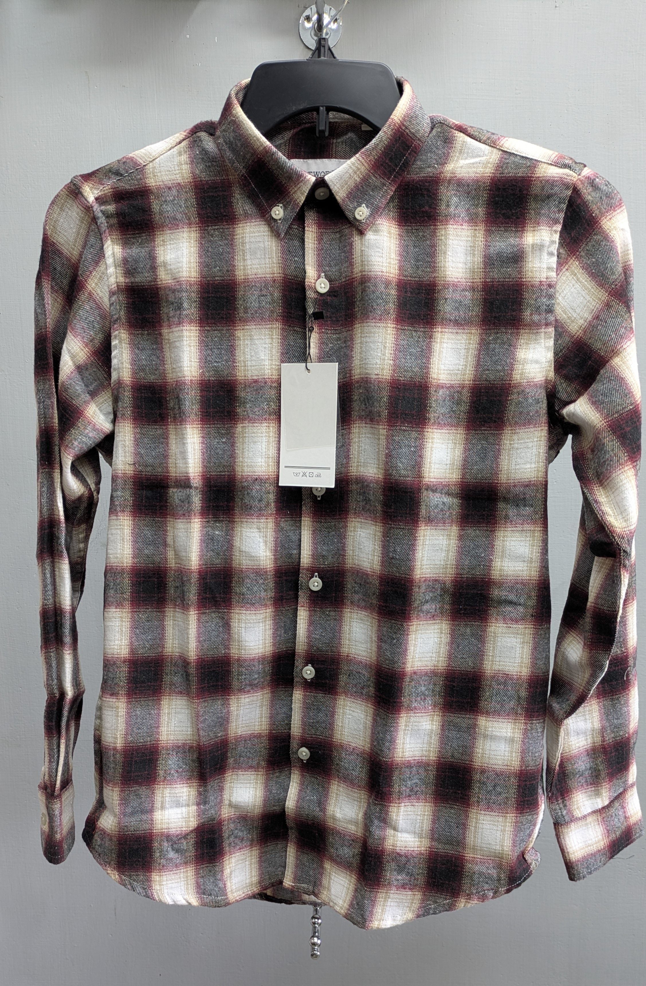 Brush cotton checks chocolate torte brown &white