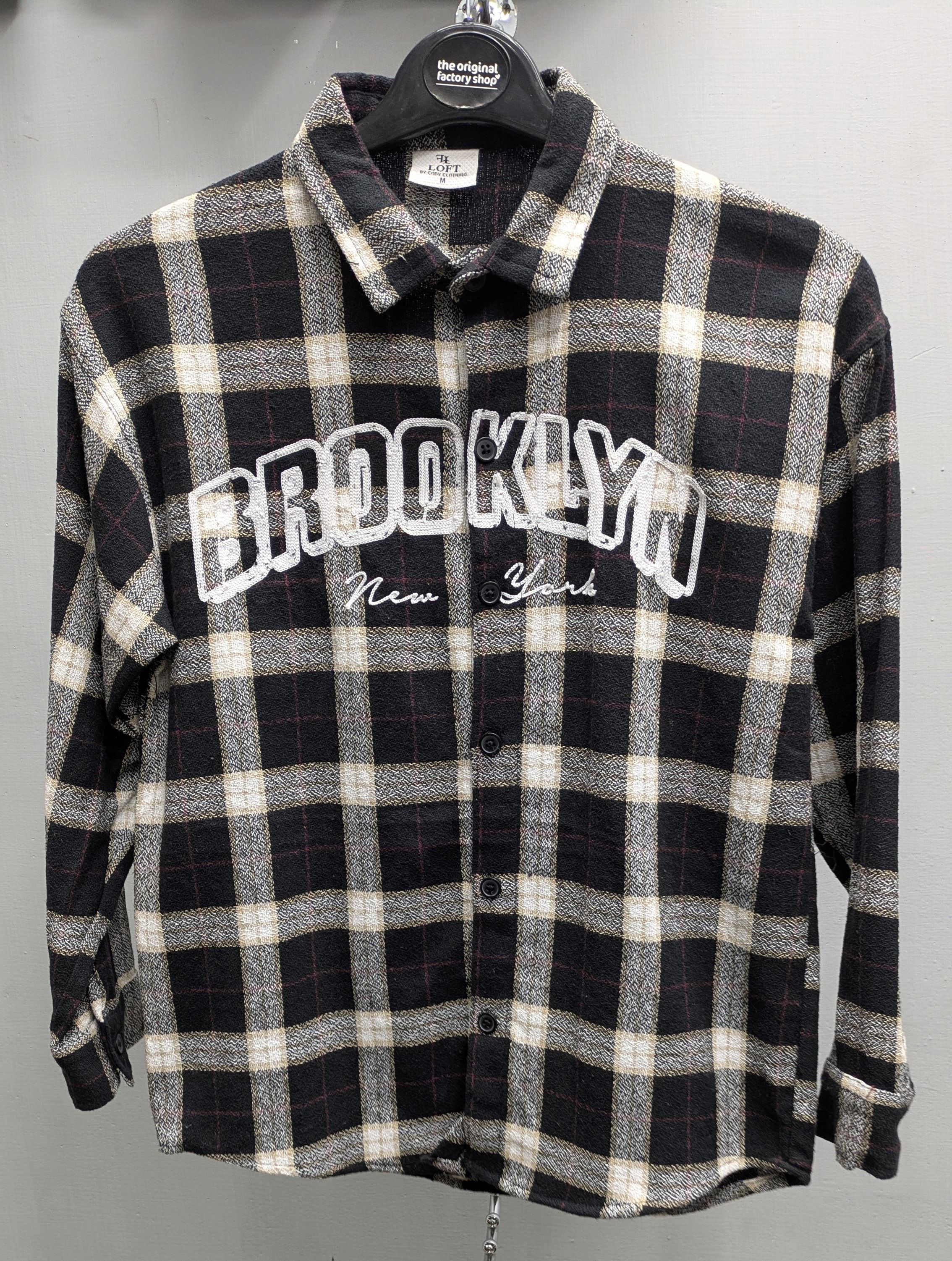 Baggy shirt black & cream