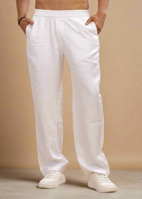 white linen pants